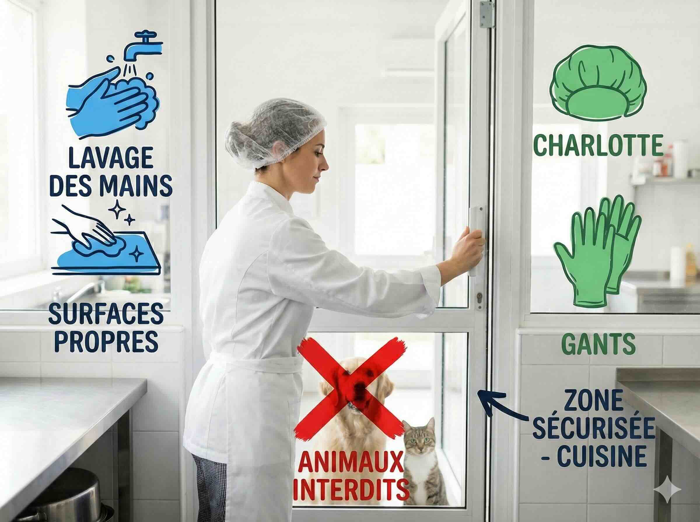 Animaux, chien, chat, cuisine domestique, déclaration d'activité alimentaire, cuisinier